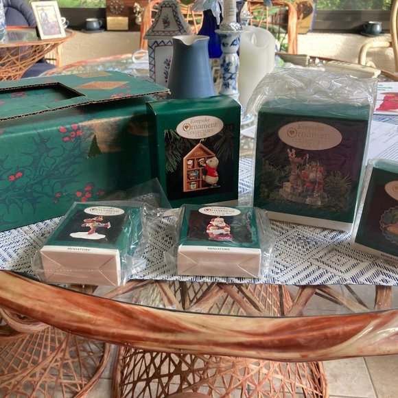 VINTAGE HALLMARK ORNAMENTS LOT CHRISTMAS 1995 COLLECTORS CLUB NEW - Picture 1 of 7